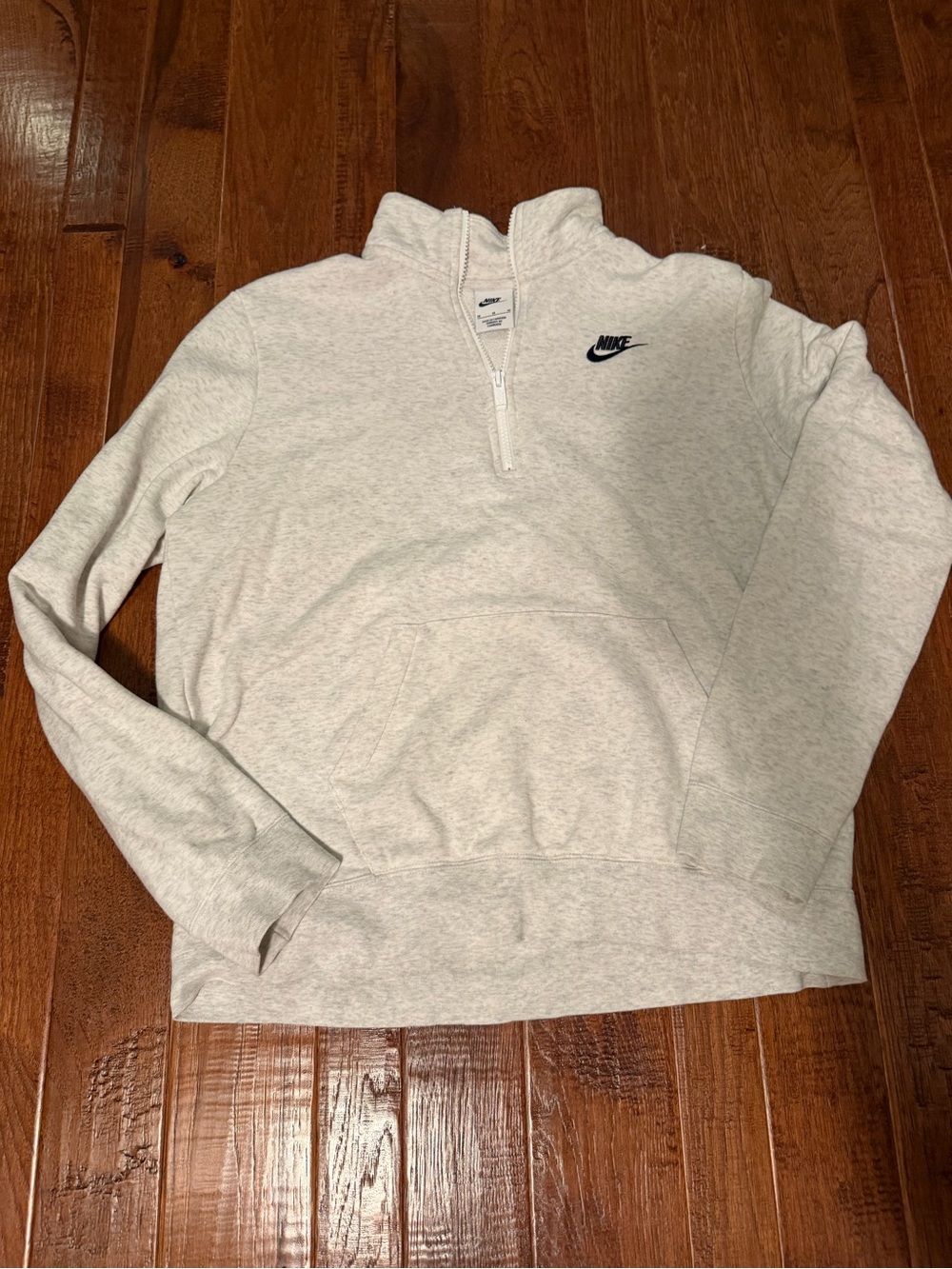 Nike Women’s Light Gray Half-Zip Pullover Sweatshirt